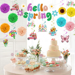 Biswiter Spring banner creates a vibrant backdrop for events.