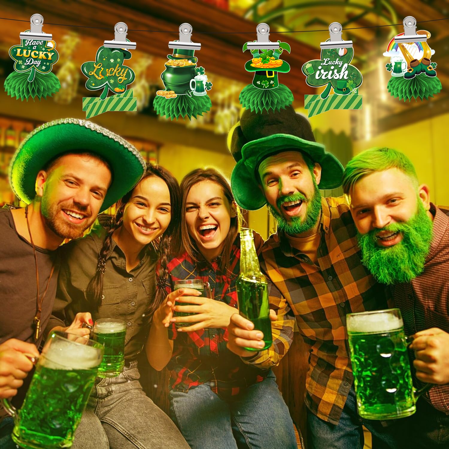 Biswiter leprechaun centerpiece enhances irish-themed decor with whimsy.