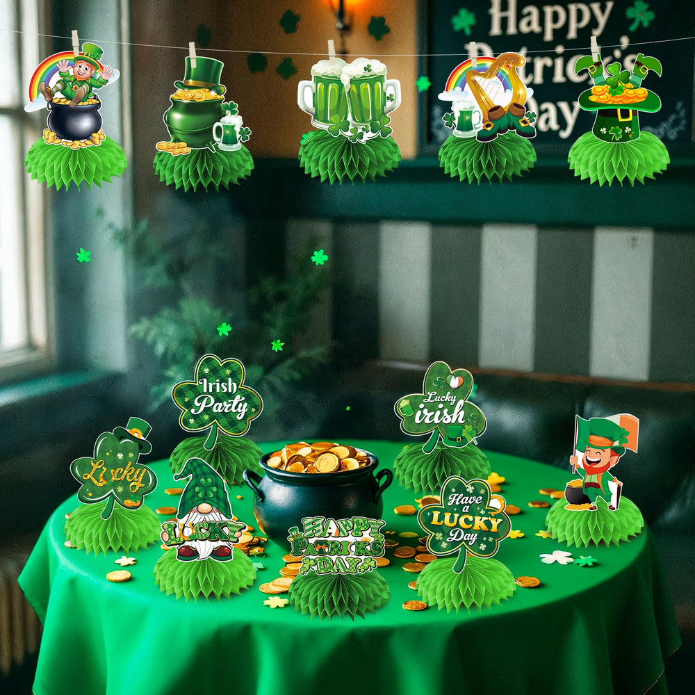 Biswiter pot-of-gold centerpiece sparks festive storytelling and decor charm.