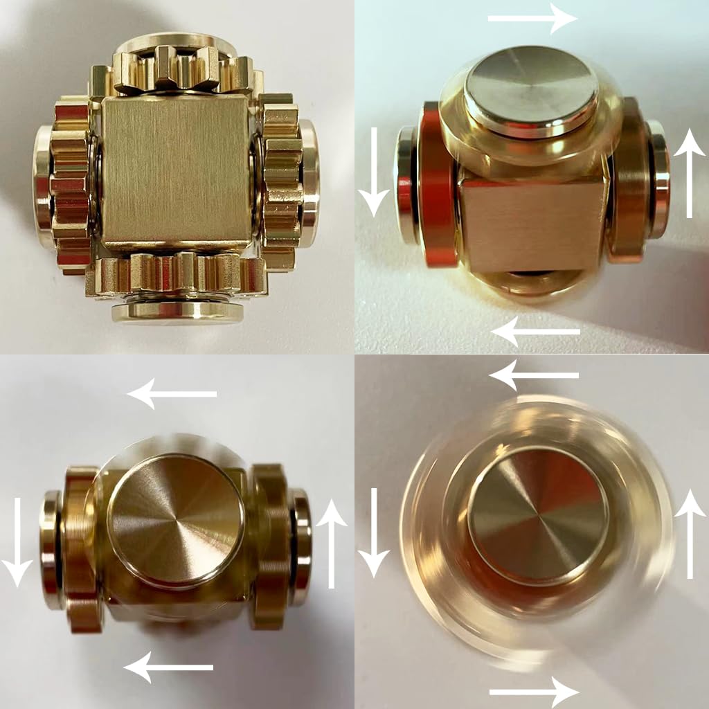 Bitopbi brass fidget cube hand-held toy ideal for focus during study.