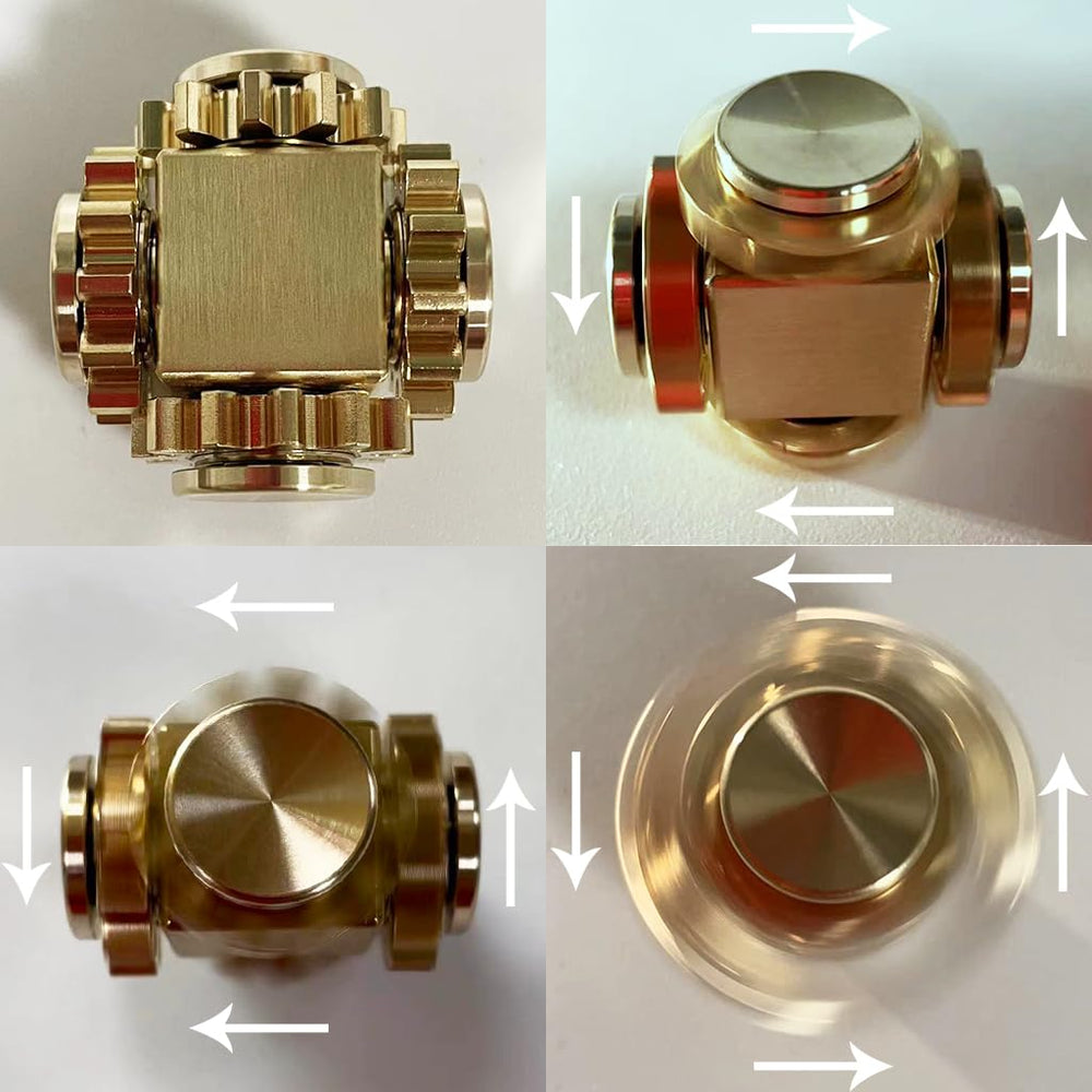 Bitopbi brass fidget cube hand-held toy ideal for focus during study.