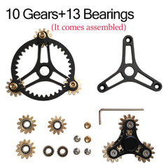 Bitopbi Pure Brass Spinner in motion illustrating long spin time