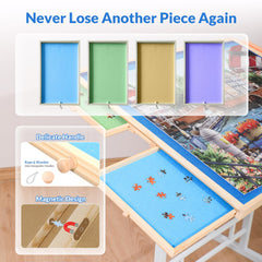 BittPicc puzzle drawers use magnetic closures to keep pieces organized and safe.