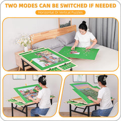 BittPicc Puzzle Table folded profile for compact storage.