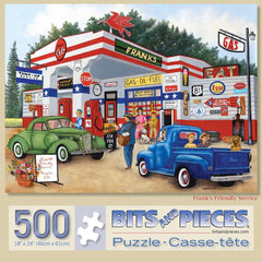 Bits and Pieces Frank's Friendly Service puzzle—500-piece for relaxed evenings and solo puzzling.