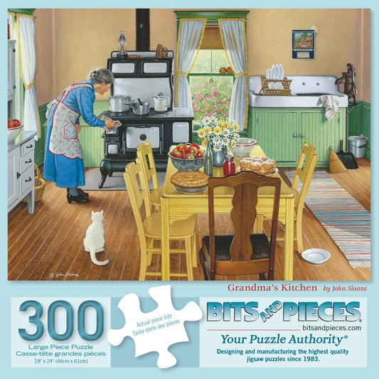 Bits and Pieces grandmas kitchen puzzle box, nostalgic scene for cozy evenings.
