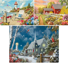 Bits and Pieces Guiding Lights puzzle—vibrant illustration for family evenings
