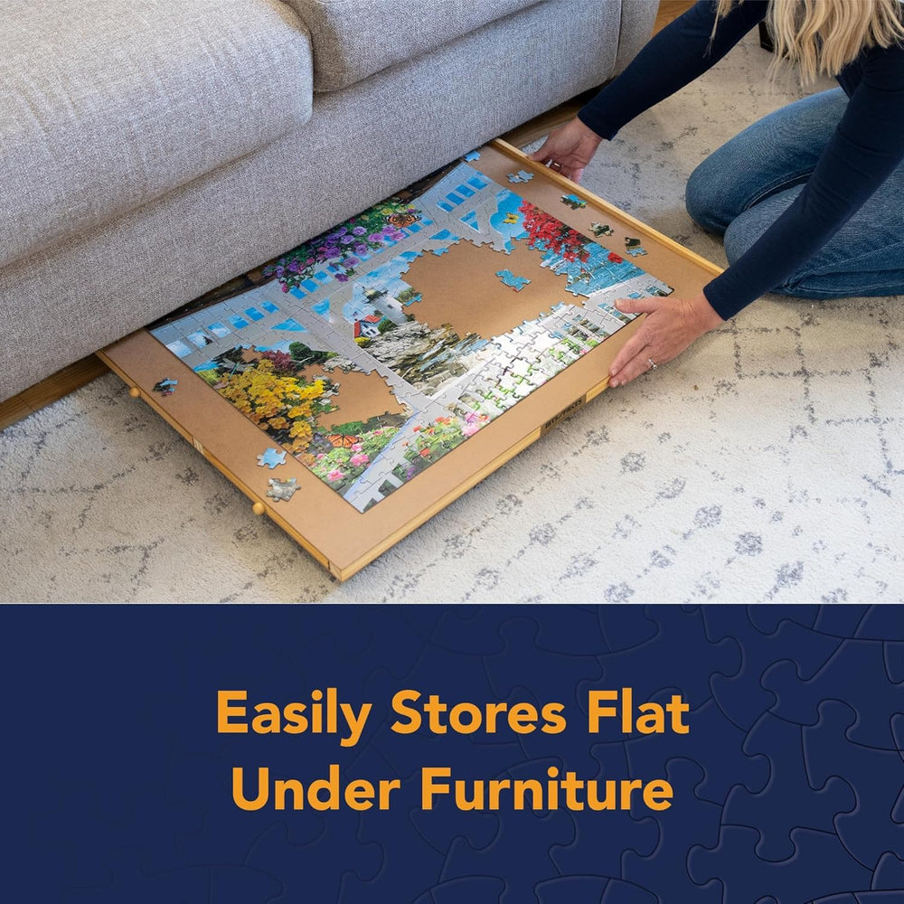 Bits and Pieces Lazy Susan-style base provides effortless access.