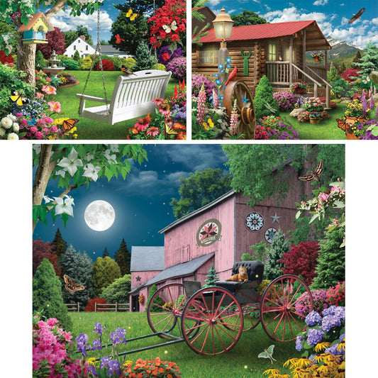 Bits and Pieces Nature Haven puzzle close-up highlight calming nature scenes ideal for mindful breaks.