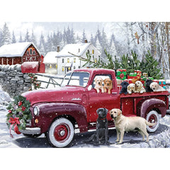 Bits and Pieces puppies and dogs Christmas scene puzzle for family time.