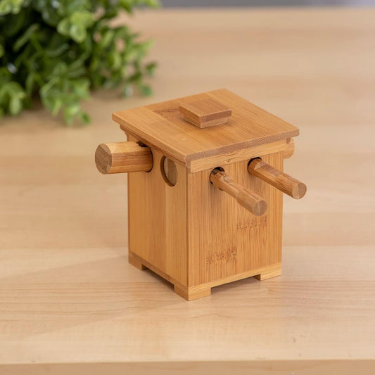 Bits and Pieces puzzle box reveals a hidden compartment for small keepsakes