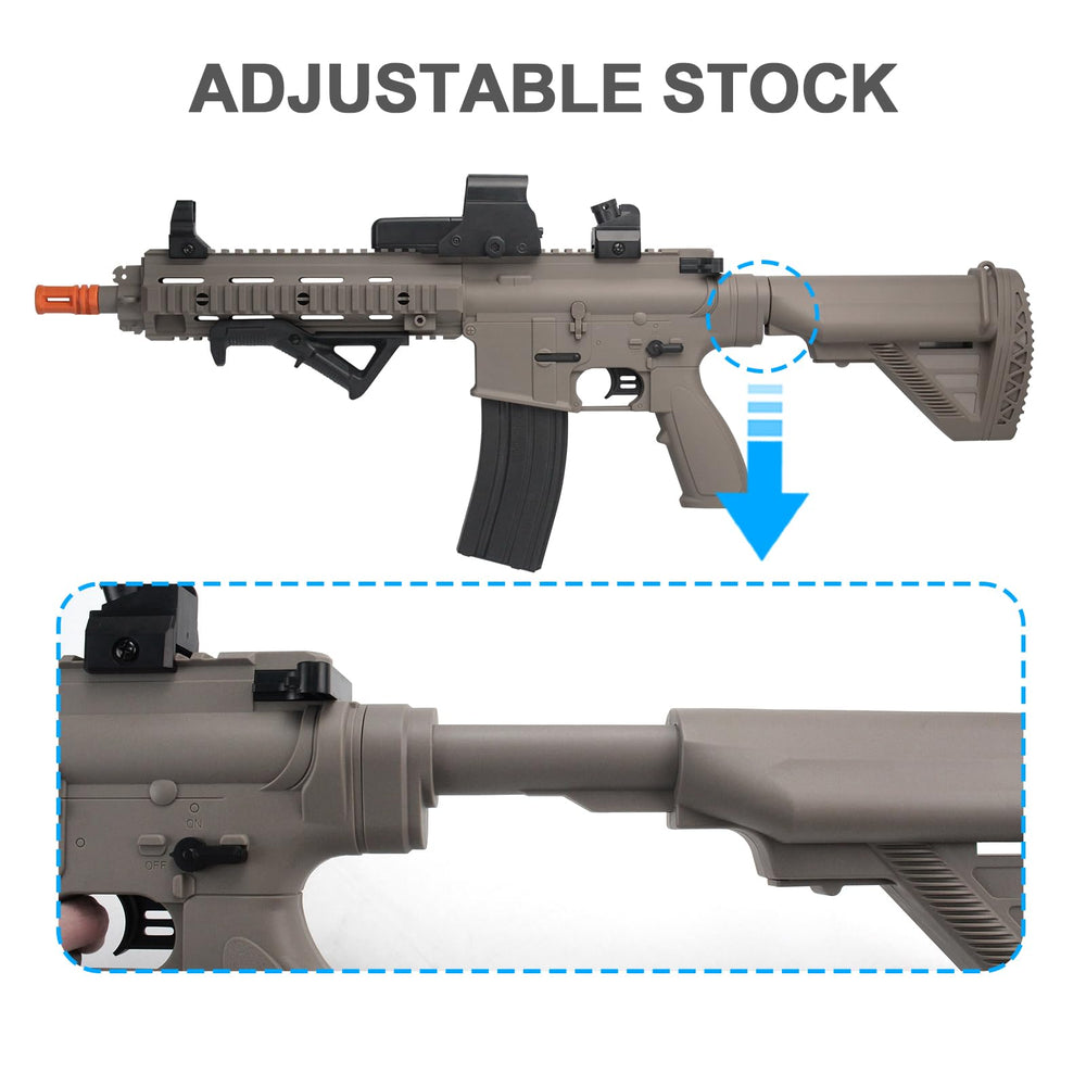BIU BLASTER 30-Inch Gel Ball Blaster dual mechanical sights provide flexible targeting in varied terrain.