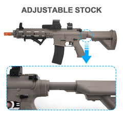 BIU BLASTER 30-Inch Gel Ball Blaster dual mechanical sights provide flexible targeting in varied terrain.