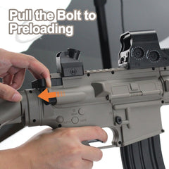 BIU BLASTER 30-Inch Gel Ball Blaster quad-rail design supports flashlights and grips for enhanced control.