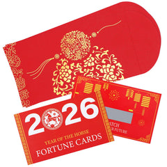 Biubee family celebration setup showing 25 red envelopes and cards