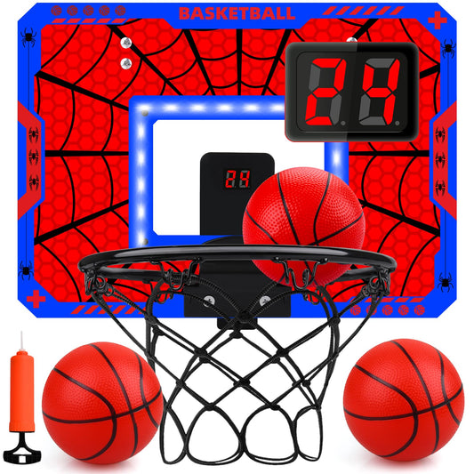 Biulotter basketball hoop LED over-door setup supports quick, engaging home play.