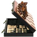 BIVOMON 15-inch wooden chess board with natural grain for smooth gameplay.