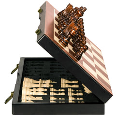 BIVOMON 15-inch wooden chess board with natural grain for smooth gameplay.