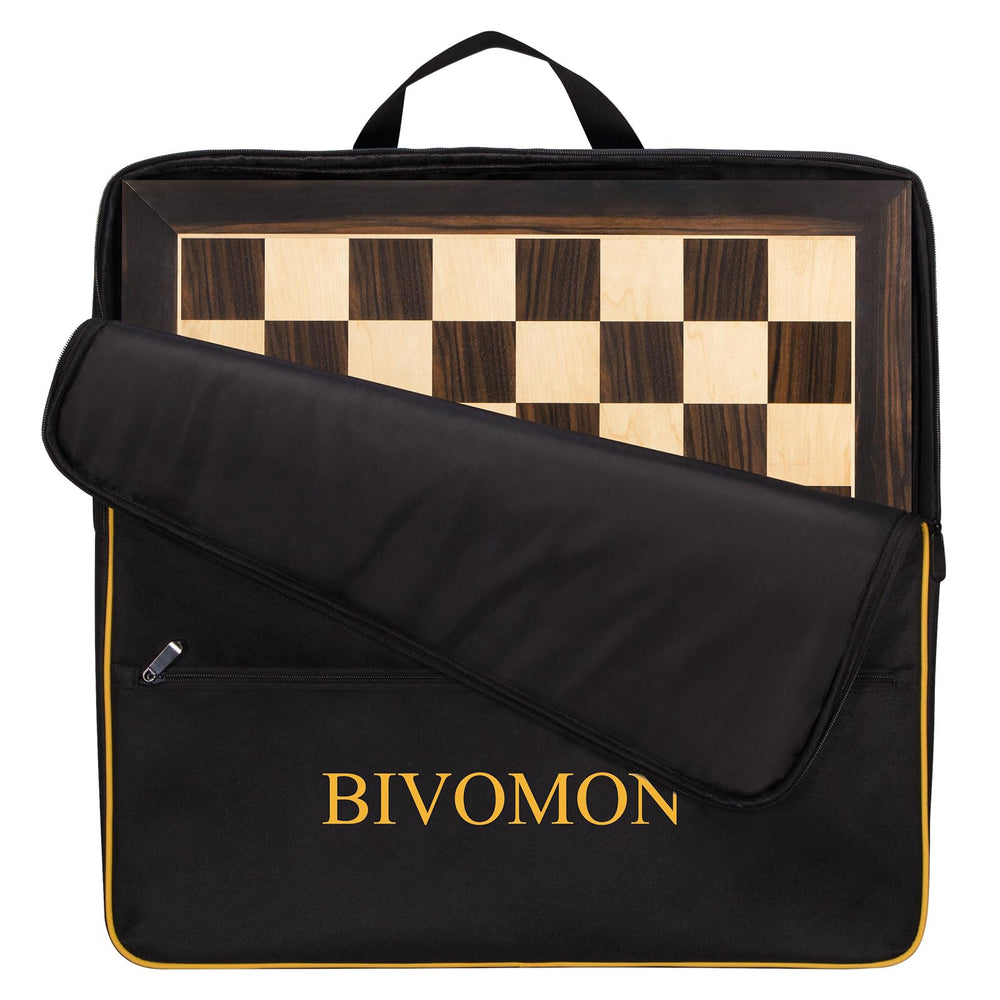 BIVOMON 21.25-inch wooden chess board ready for tournaments.