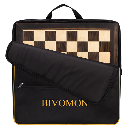 BIVOMON 21.25-inch wooden chess board ready for tournaments.