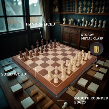 BIVOMON folded-travel-compact design fits bags for on-the-go chess.