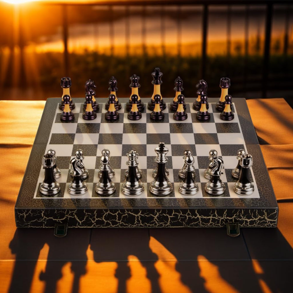 BIVOMON 3-5inch weighted acrylic chess pieces with two-color splicing