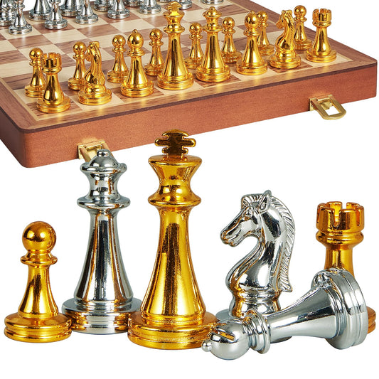 BIVOMON folding chess board 12-inch, open view for quick on-the-go games.
