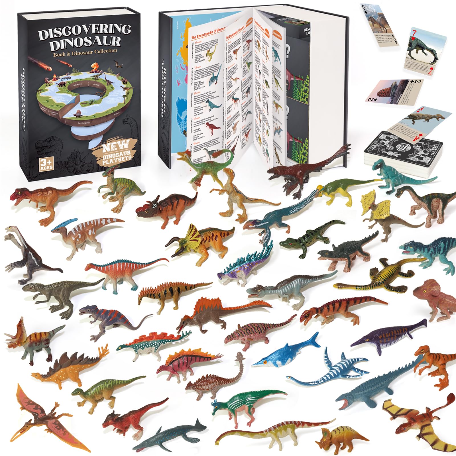 BIWASE dinosaur book cover with colorful scenes for engaging early learning.
