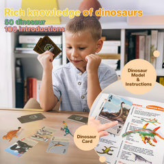 BIWASE dinosaur playing cards show photos and brief facts for learning.