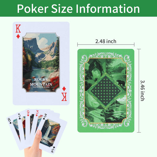 BIZYAC National Parks playing cards back design highlighting park patterns