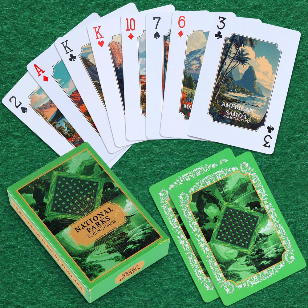 BIZYAC National Parks playing cards serve as reliable travel companions for outdoor fun