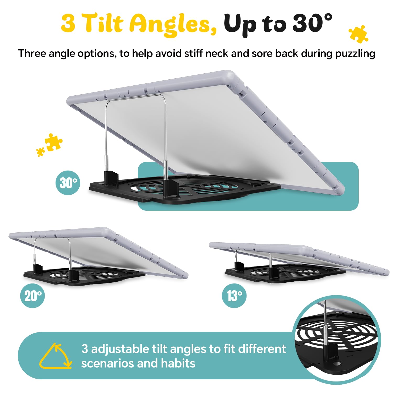BJPuzT adjustable stand angles support comfortable puzzling