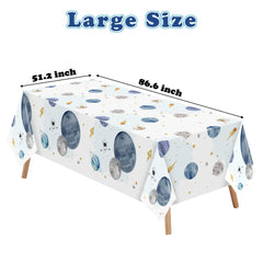 BkeeCten space rocket pattern tablecloth suitable for cosmic themed parties and quick cleanup