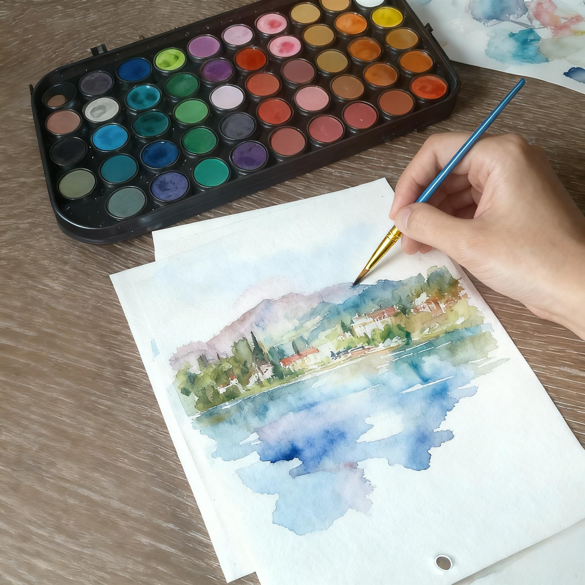 Blablaovy paint brush included supports ready-to-start watercolor sessions.