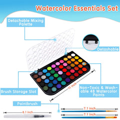 Blablaovy watercolor pans open pack ready for on-the-go sketching.