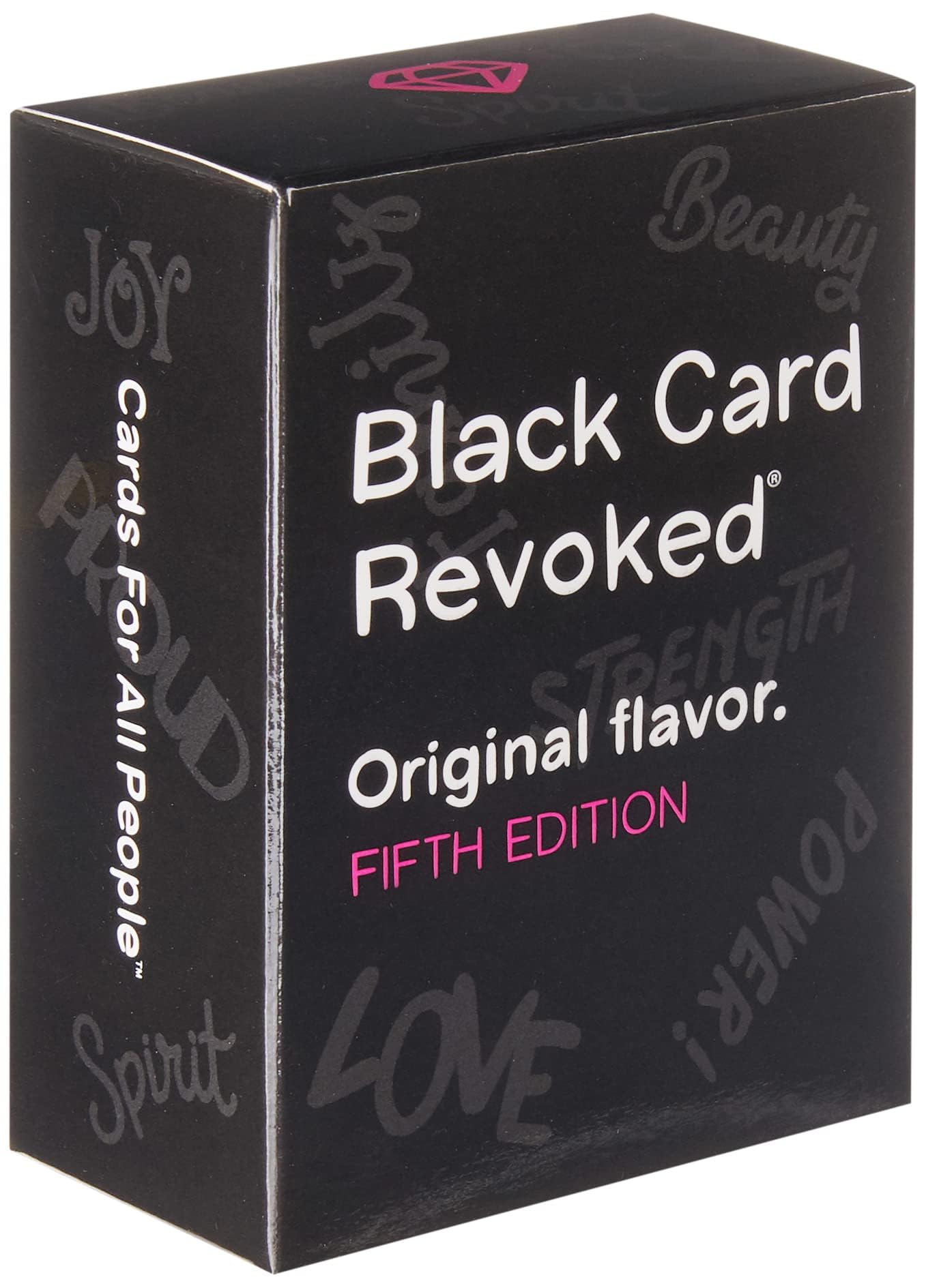 Black Card Revoked Fifth Edition deck front view for party fun