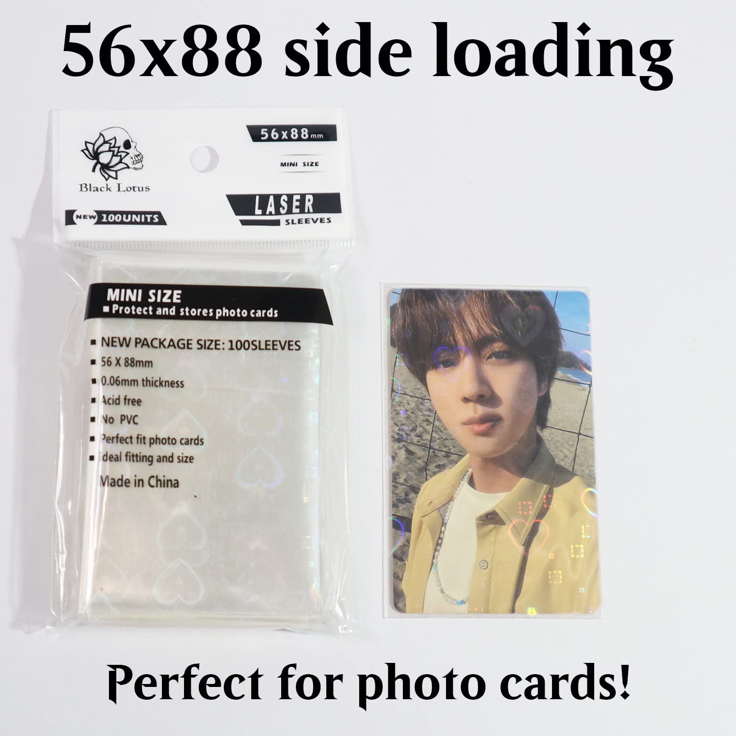 Black Lotus cute heart holographic pattern enhances card aesthetics