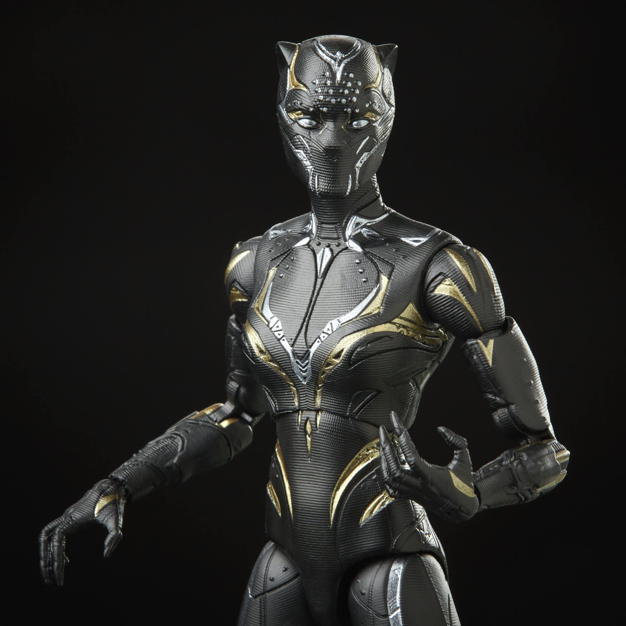 Black Panther Wakanda Forever deco detailing enhances realism on display.