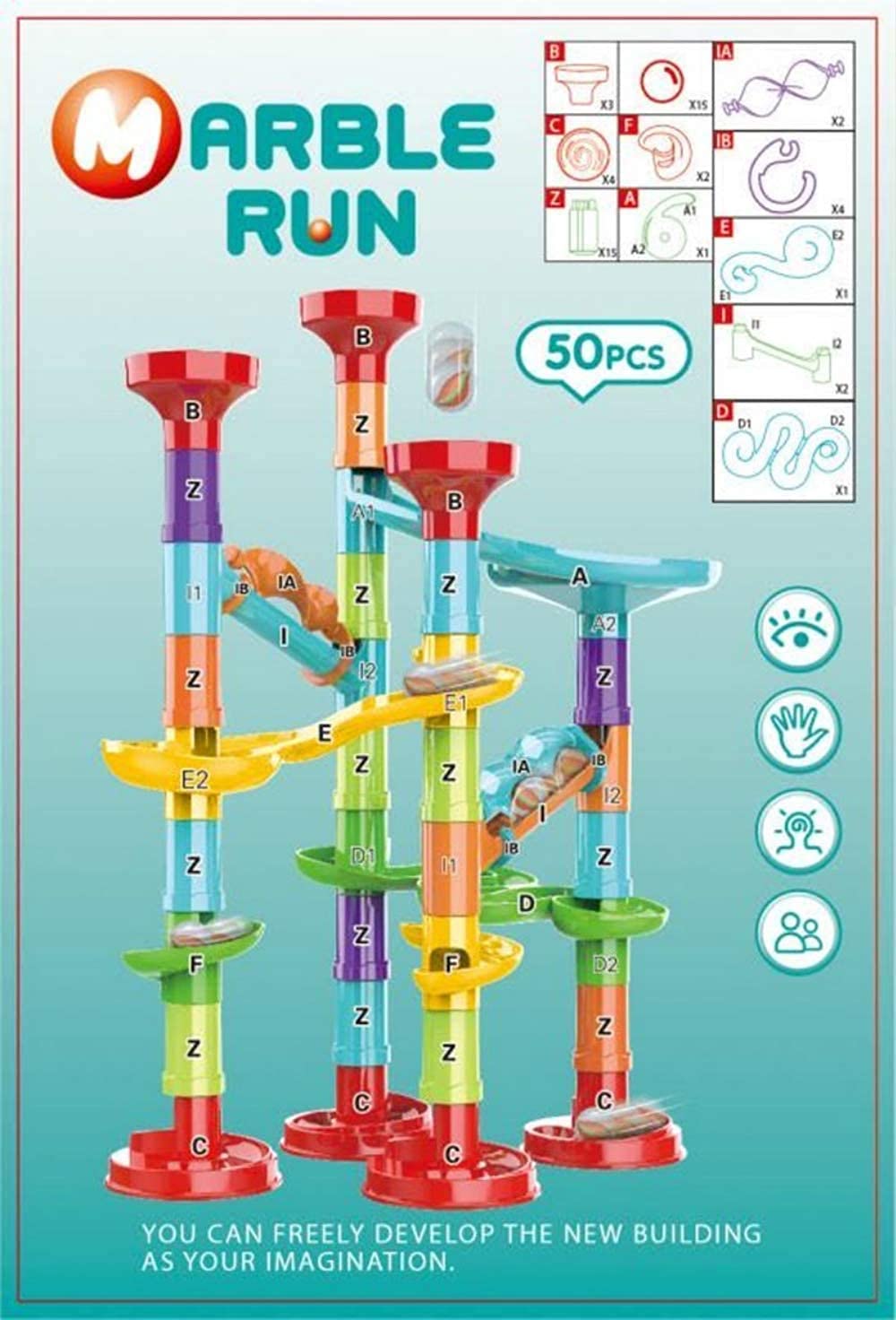Blacka Marble Run Set kids playing promotes cooperative learning