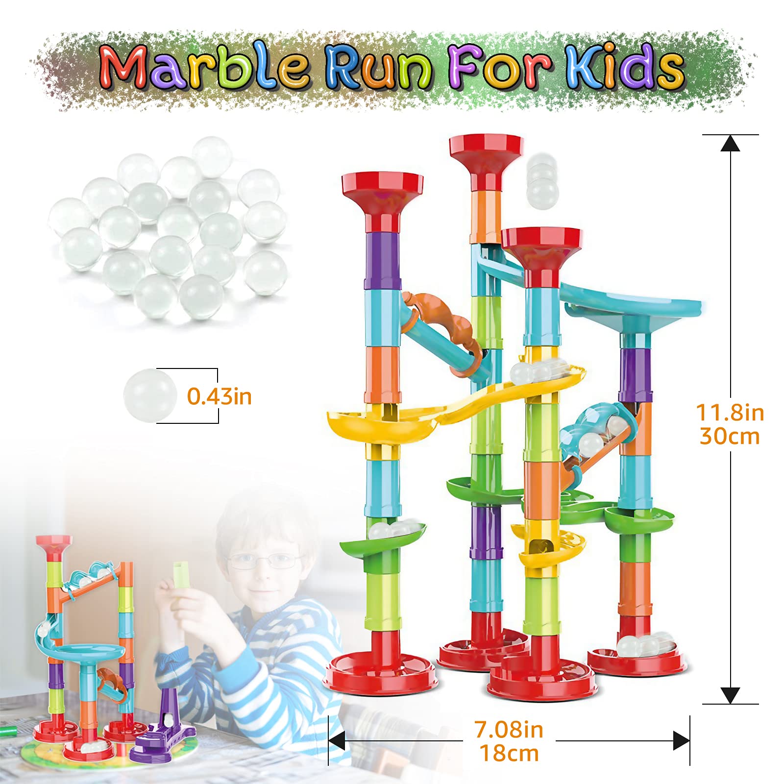 Blacka Marble Run Set storage box keeps components organized