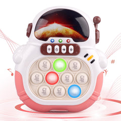 Blackma fast push light up fidget toy in pink astronaut design for hands-on fun.
