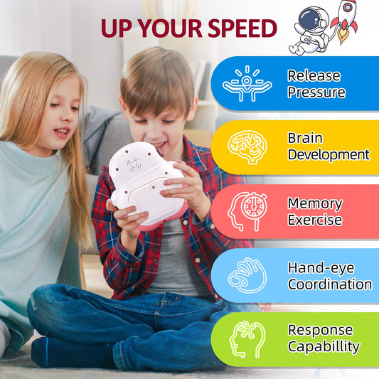 Blackma handheld puzzle game with lights and sounds for improving hand-eye coordination