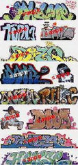 Blair Line 2259 graffiti decals for HO scale models enhance diorama realism.