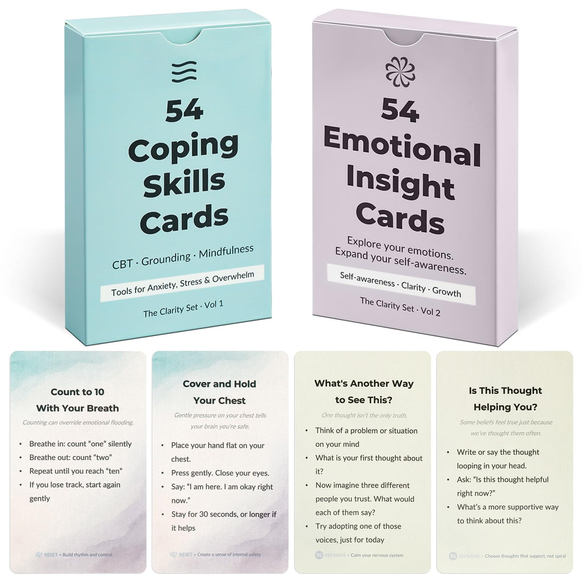Blavvennt 108 Mindfulness Cards on desk illustrating quick coping skills for daily stress.