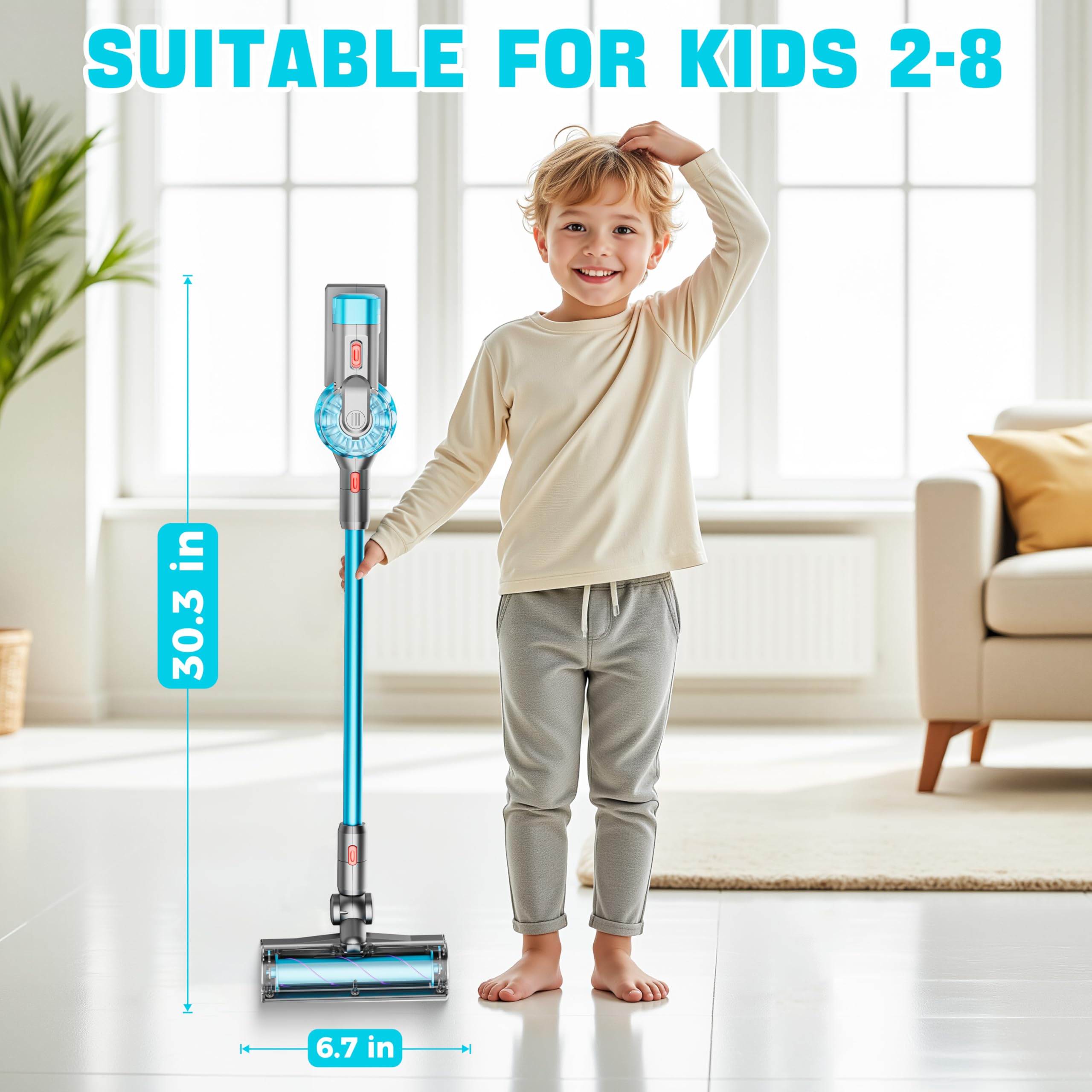 BLAXTEM 4-in-1 kids vacuum wide-mouth attachment for bigger messes