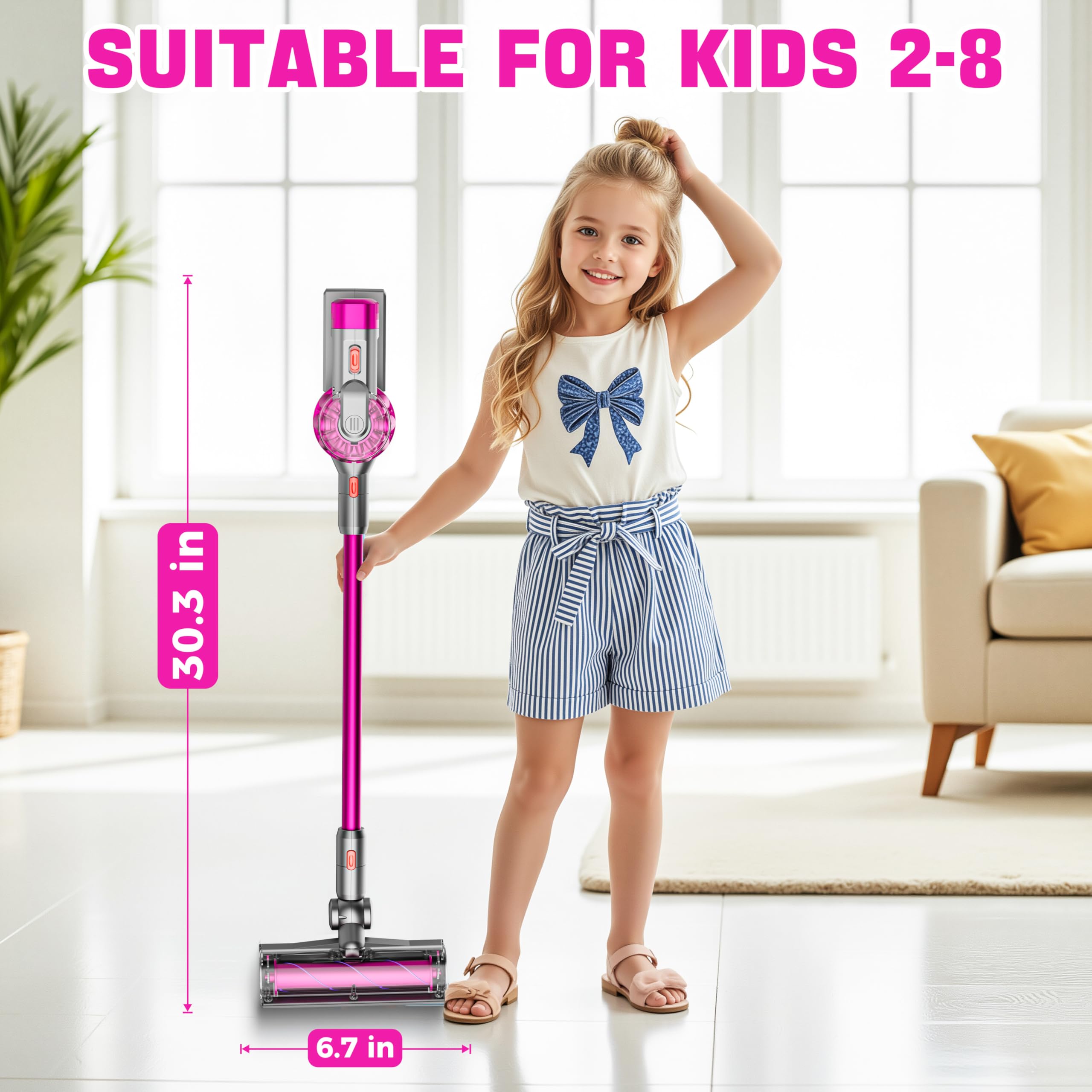 BLAXTEM 4-in-1 kids vacuum auto-manual modes support easy or active play.