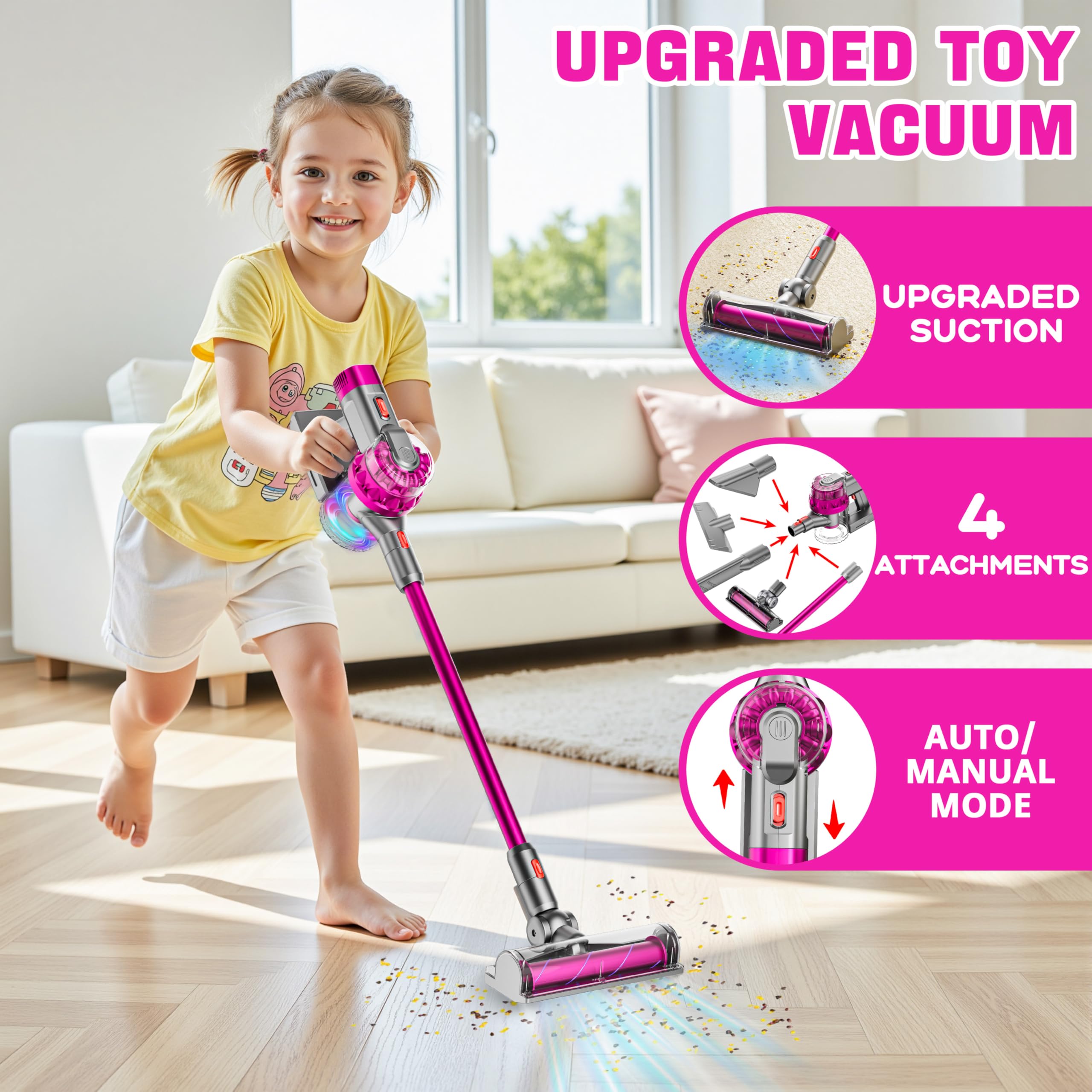BLAXTEM 4-in-1 kids vacuum crevice-attachment reaching tight corners during play.
