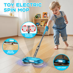 BLAXTEM cordless mop toy with rechargeable battery powering hours of imaginative play.