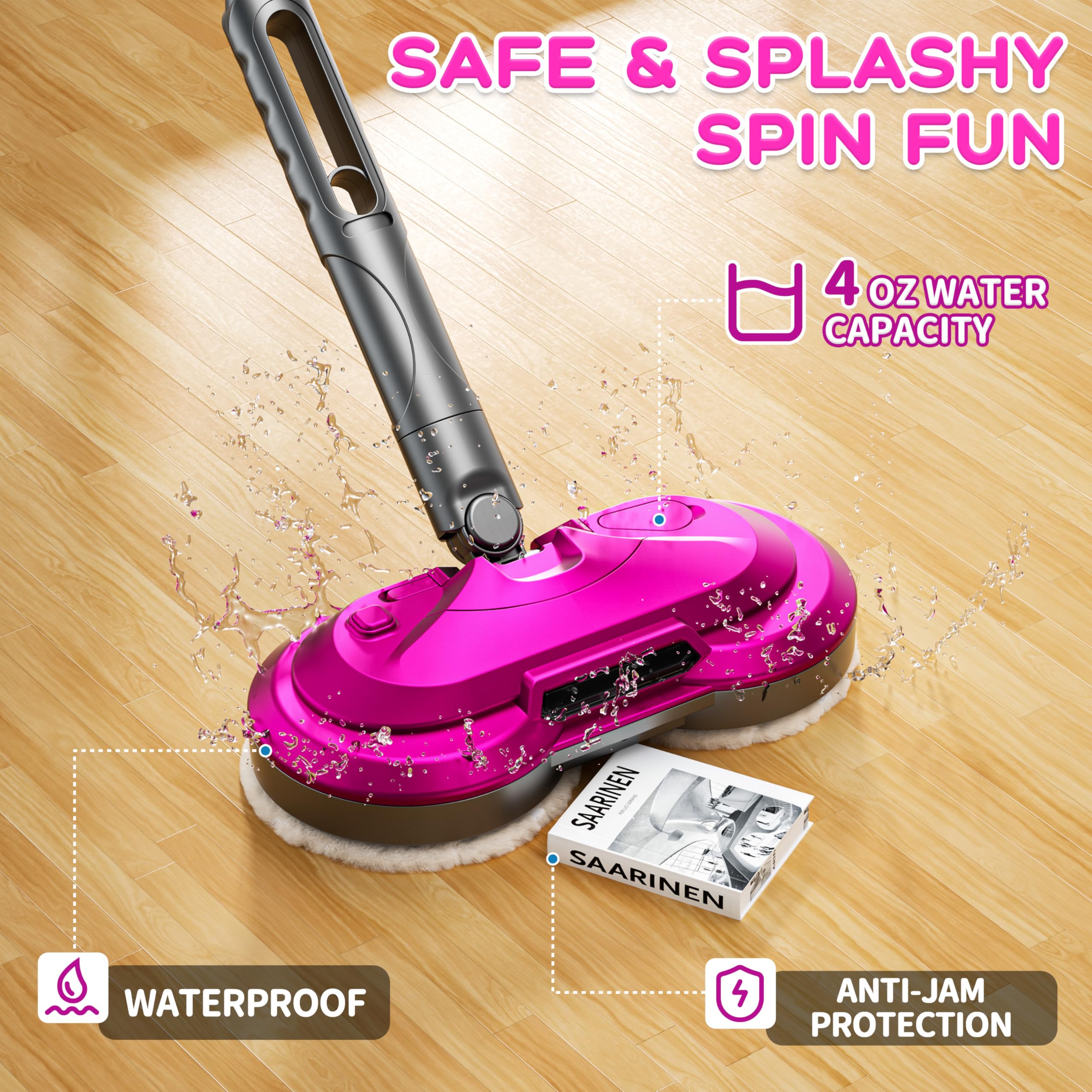 BLAXTEM removable machine-washable mop pads for quick cleanup between plays.