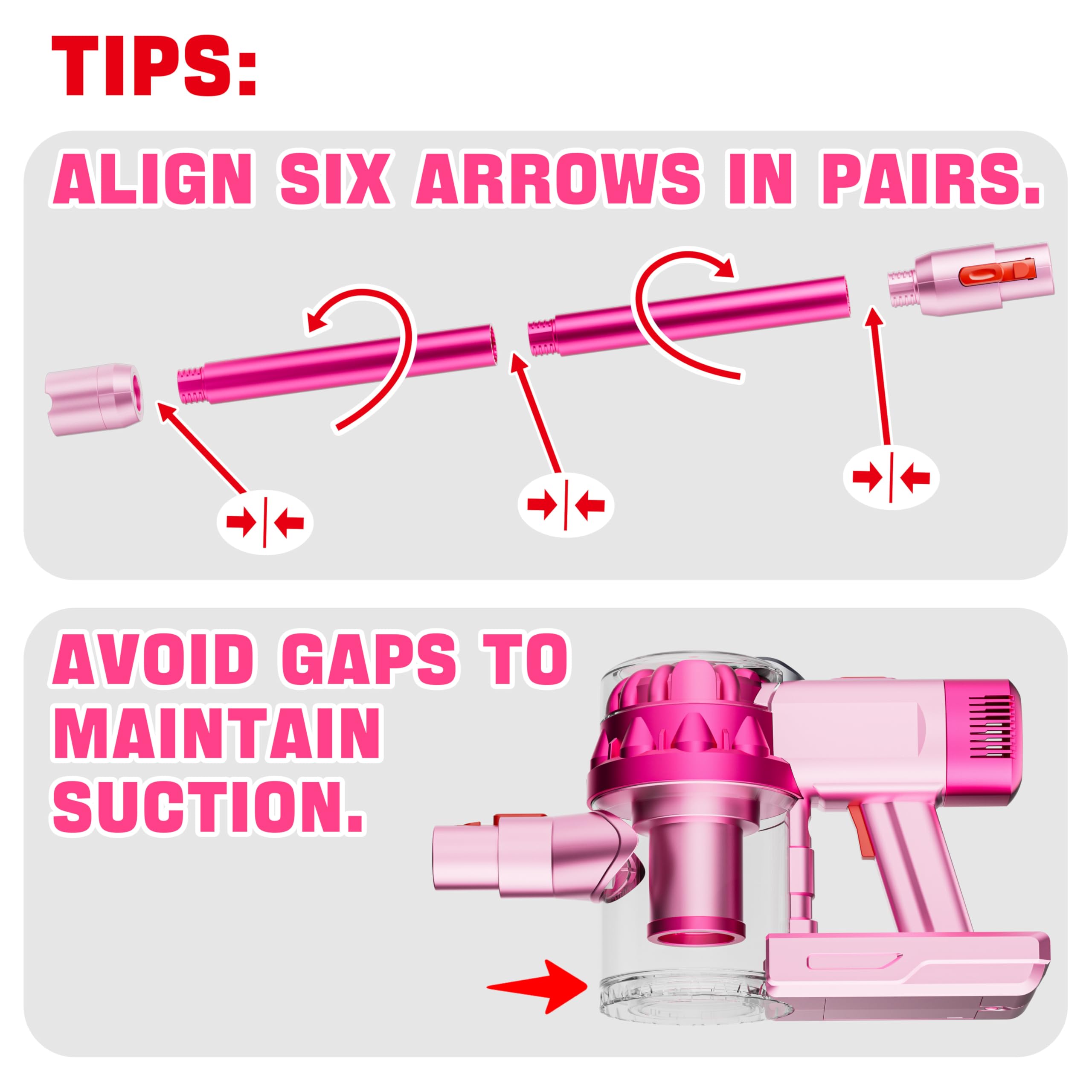 BLAXTEM vacuum auto and manual modes help growing cleaners during play